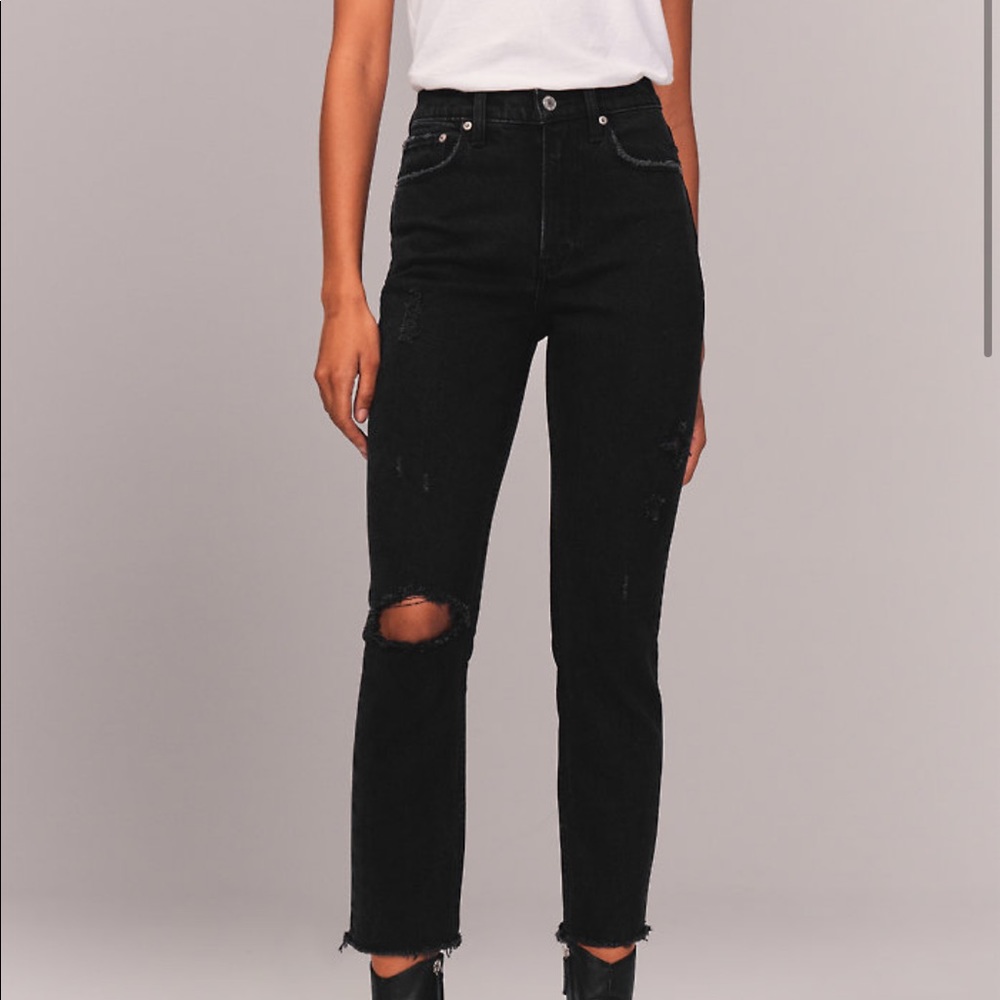 Abercrombie ripped mom jeans